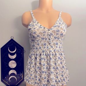 White floral print American Eagle Outfitters tank top size small